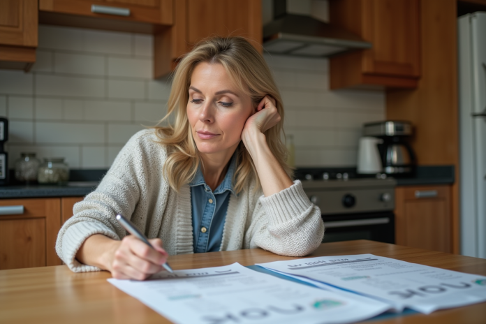 femme-choix-nettoyage-maison Femme réfléchissant à des prix de nettoyage maison