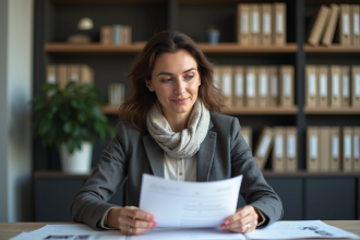 Femme en urbanisme dans un bureau moderne