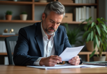 Homme d'âge moyen au bureau moderne en tenue smartcasual
