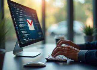 Tout ce que vous devez savoir sur le webmail IA85 Ecran d'ordinateur affichant une interface webmail moderne en gros plan