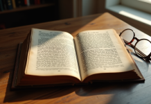 Livre ancien du code civil sur un bureau en lumière douce