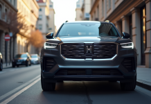 SUV moderne stationne en ville en plein jour