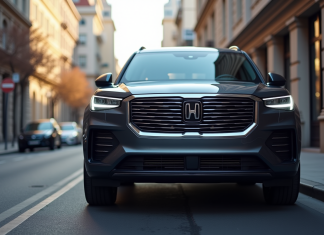 SUV moderne stationne en ville en plein jour