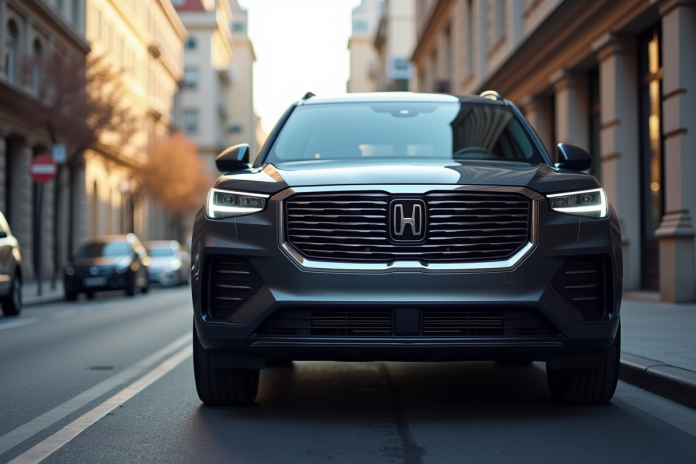 suv-urbaine-jour SUV moderne stationne en ville en plein jour